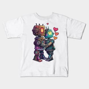 Robots In Love Kids T-Shirt